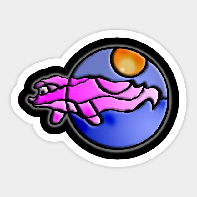 Pink Whale Sticker by IanWylie87